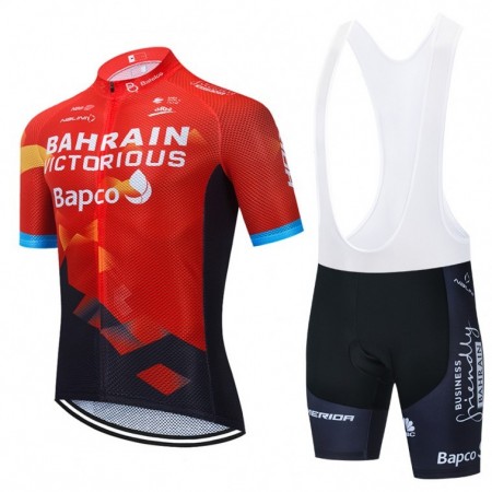 Completo Maglia + Pantaloncino con bretelle 2021 Team Bahrain Victorious N001